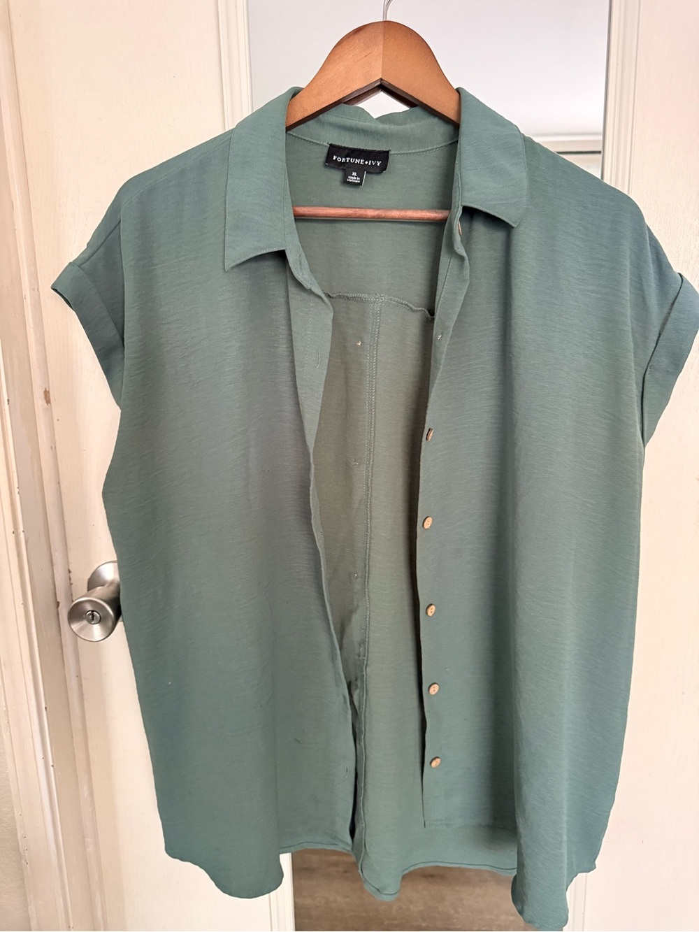 Fortune+Ivy Short-Sleeve Button Down Shirt